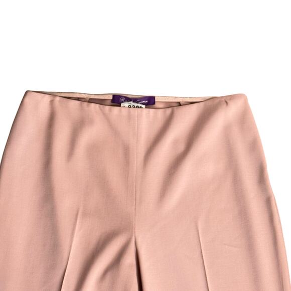 Ralph Lauren Purple Label Wool Crepe Stretch Flat Front Pants Pink Women's 8 - Picture 2 of 13